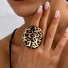 Fashion Round Leopard Print Women's Ring