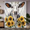 2 шт. HD подсолнечника в коровьей декоративной занавеске белый галстук цифровая печать занавеска украшение дома стиль украшение гостиная