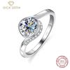 S925 Pure Inlaid 1ct D Zircon Roundabout Bag Series Women's Simple Closed Ring