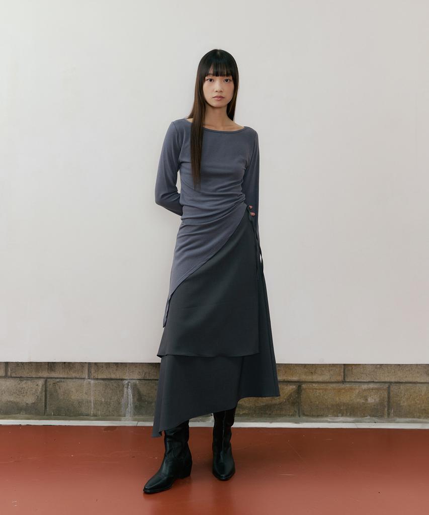 REORG Ref Round Neck Oblique T-Shirt Blue Green