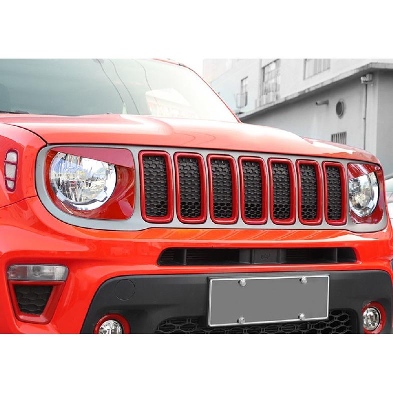 Вставка-накладка на переднюю решетку, кольцо для Jeep Renegade 2022 Racing Grills, защита фар, внешняя защита