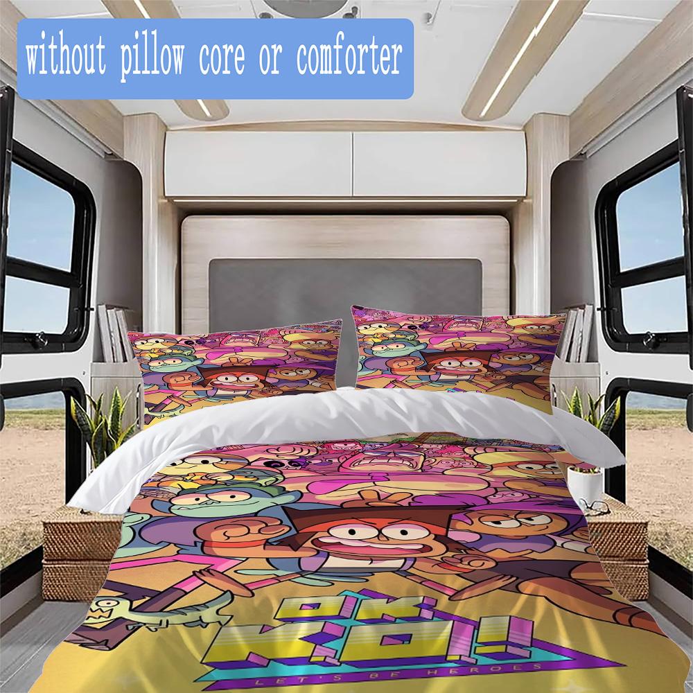 Funny school theme Pattern Bedding,Quilt Set Quilt Cover Pillowcase Home Birthday Gift (1*duvet cover+2*pillowcase,without core)ZSJT0917213
