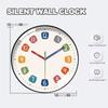 Colorful Early Education Wall Clock Round Mute Electronic Color Clock Minimalist Punch-free Learning Wall Hanging Clock Home