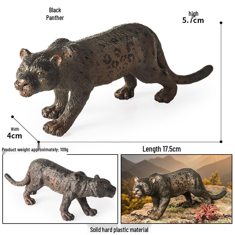 Kids' Wild Animal Model Toys: Leopard, Cheetah, Jaguar, Black Panther, Snow Leopard Figurines.