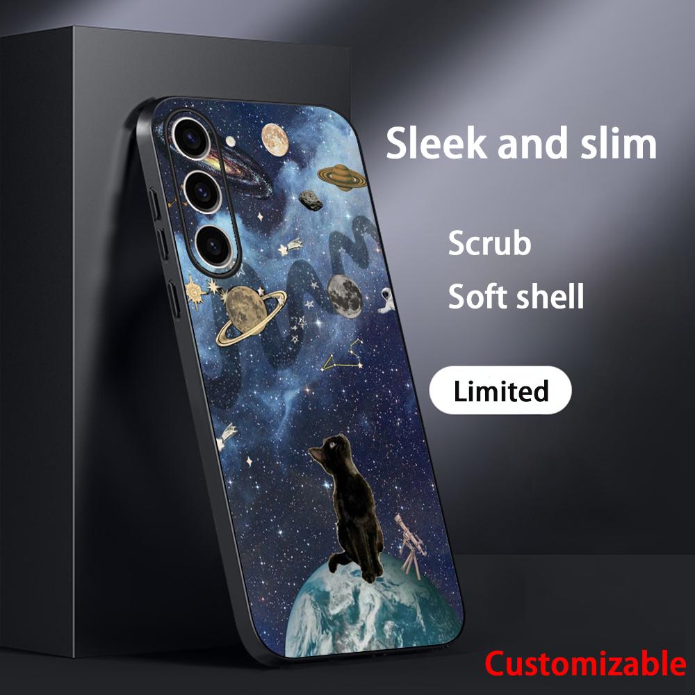 Кошачья вселенная милый модный дизайн Чехол для телефона для Samsung Galaxy S26 S25 S24 S23 S22 S21 Plus Ultra Note20 Мягкий черный