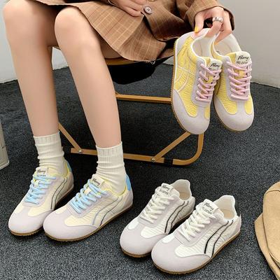 Ретро шнуровка повседневная спортивная обувь женская весна новая универсальная на плоской подошве Dexun обувь Форрест Гамп сочетание цветов