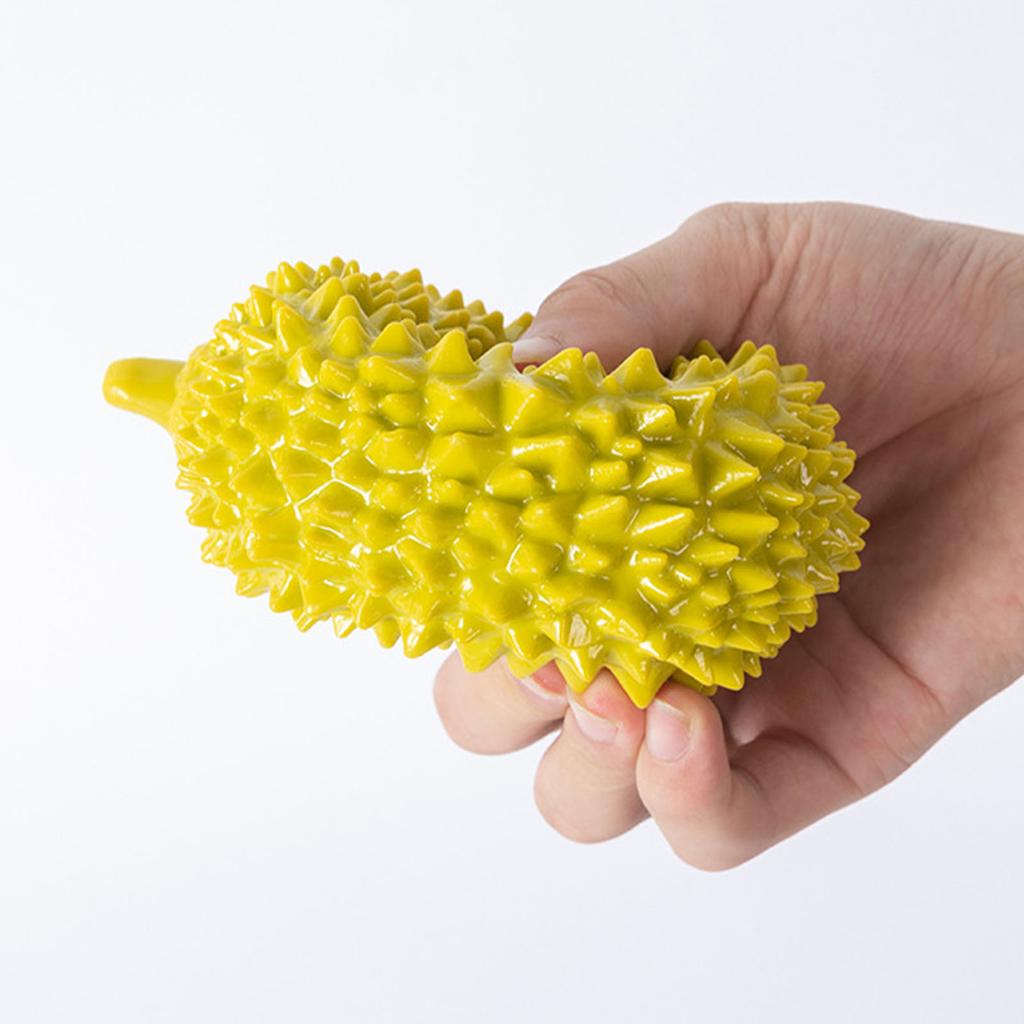Durian Dog Squeaky Toys Simulation Durian Shape Bite Resistant Interactive Dog Squeaky Toy for Chewi