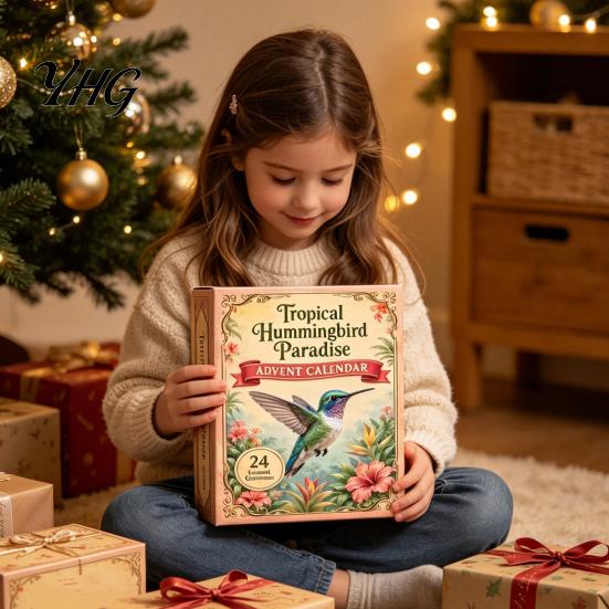 Advent Calendar for Girls Boys 2026 Hummingbird Calendar, 24-Day Acrylic Ornament Set with Bird Figure Kids Christmas Gifts Countdown,