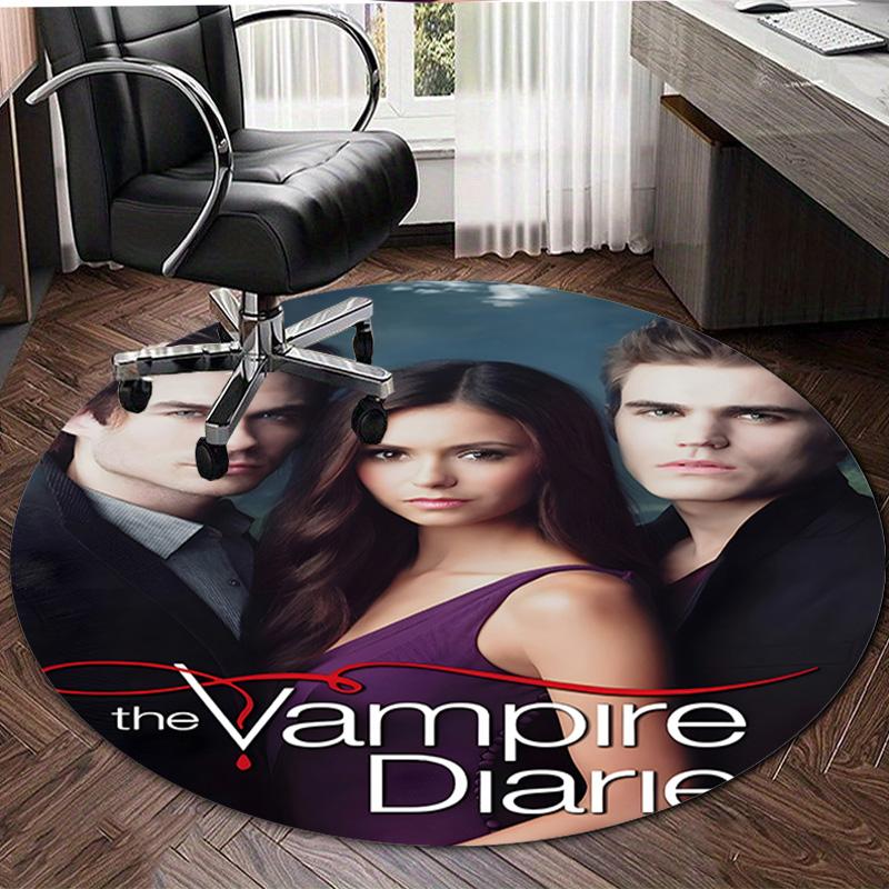 1pc The Vampire Diaries1 Design Printed Area Round Carpet for Bedroom Living Room Home Decor Rugs Mat Non Slip Mat Rug for Bedside