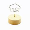 Gift Memo Card Desktop Ornament Round Wooden Holder Photo Frame Picture Clip Message Left Supporter