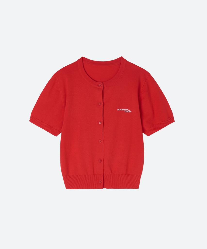 MOONSUN M.C Round Neck Half Cardigan / Red