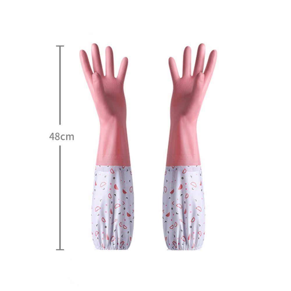 Velvet Winter Cleaning Gloves Latex Housework Gloves Warm Rubber Dish Washing Gloves  Kitchen