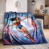 1 шт. Чудо-женщина, Фланелевое одеяло-плед Супергерой Мягкое, Теплое и Уютное для Дивана, Кровати, Офиса и Путешествий Универсальный Подарок на Любой Сезон, Рождественский подарок