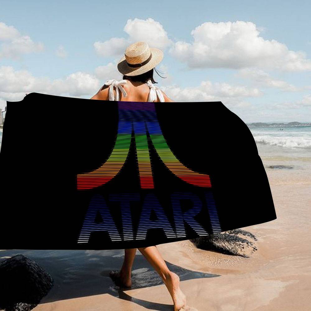 A-Atari Логотип Микрофибра Плед Быстросохнущие Пляжные Полотенца Большой Размер Печать Супервпитывающий Бассейный Полотенце-Плед