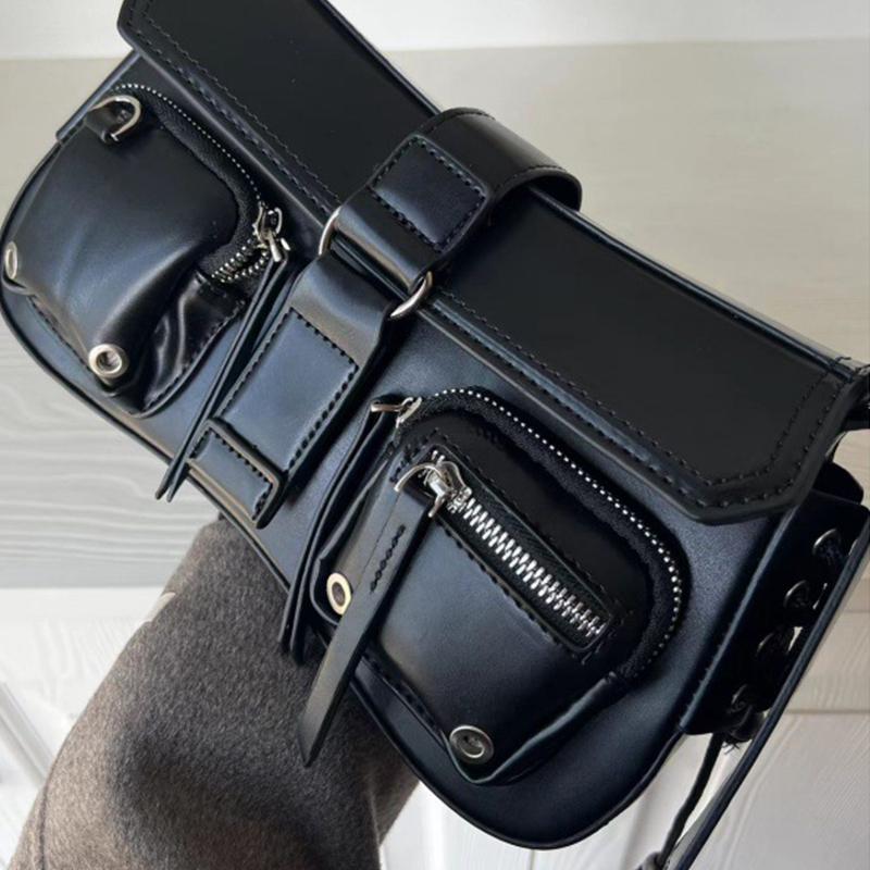 Yogodlns Готическая панк крутая женская сумка подмышки для девочек сумки через плечо модный дизайн из искусственной кожи женские винтажные маленькие сумки-тоут