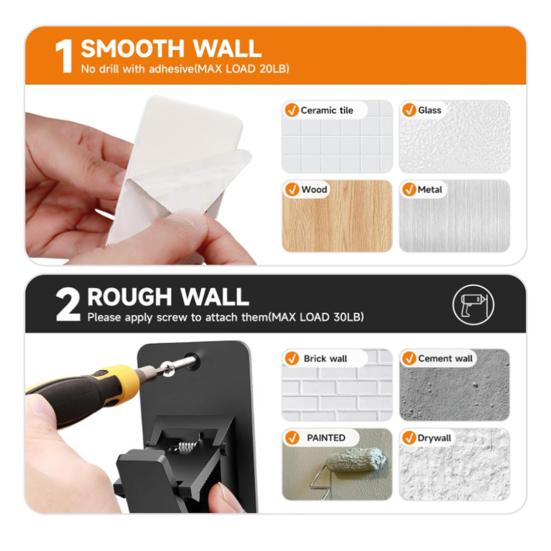 4 шт. Универсальные держатели для карниза, высокая грузоподъемность, простая установка, крючки для карниза, самоклеящиеся кронштейны для карниза