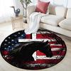 Horse Round Area Rug,Carpet Rug for Living Room Bedroom Sofa Playroom Decor,Non-slip Floor Mat