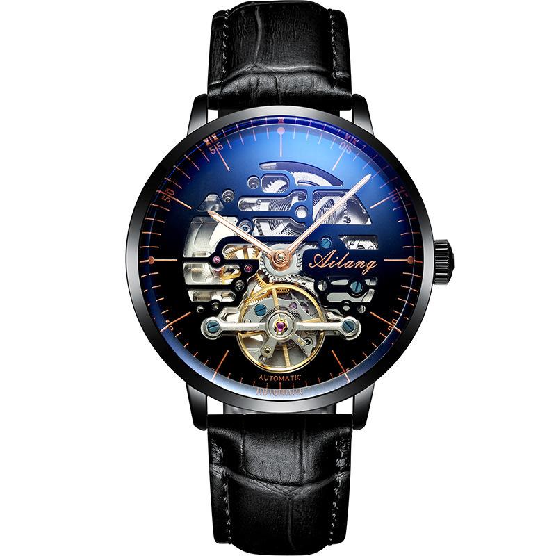 AILANG Мужские часы Водонепроницаемые полые полностью автоматические механические часы Производитель мужских часов