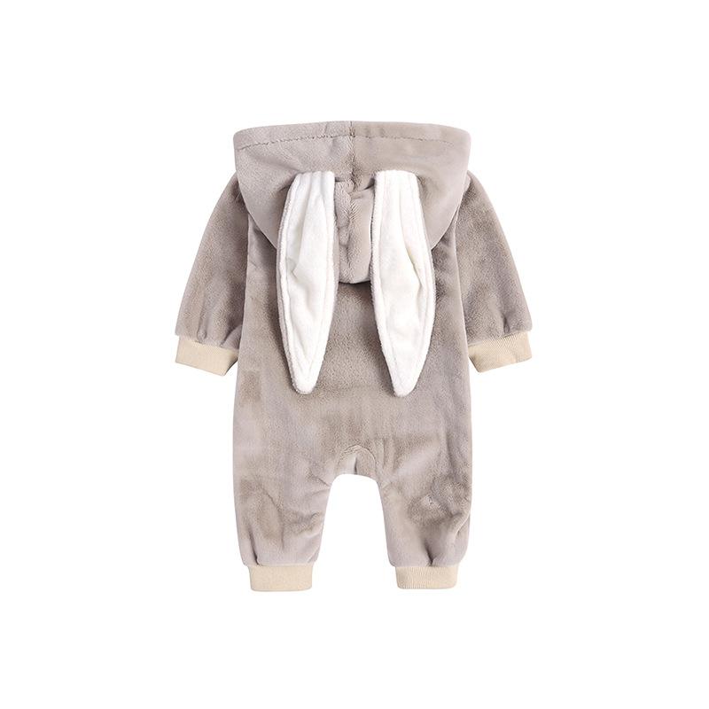 Детский комбинезон с заячьими ушками, осенне-зимний детский комбинезон, комбинезоны с флисовым капюшоном, комбинезон для малышей, одежда для маленьких девочек и мальчиков, одежда для новорожденных
