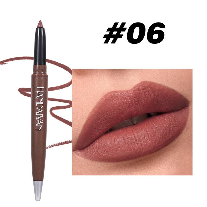 6-цветный матовый карандаш для губ Single Nude Lipstick Pen, стойкая водостойкая и не легко обесцвечивающаяся губная помада Hook Lip Pencil