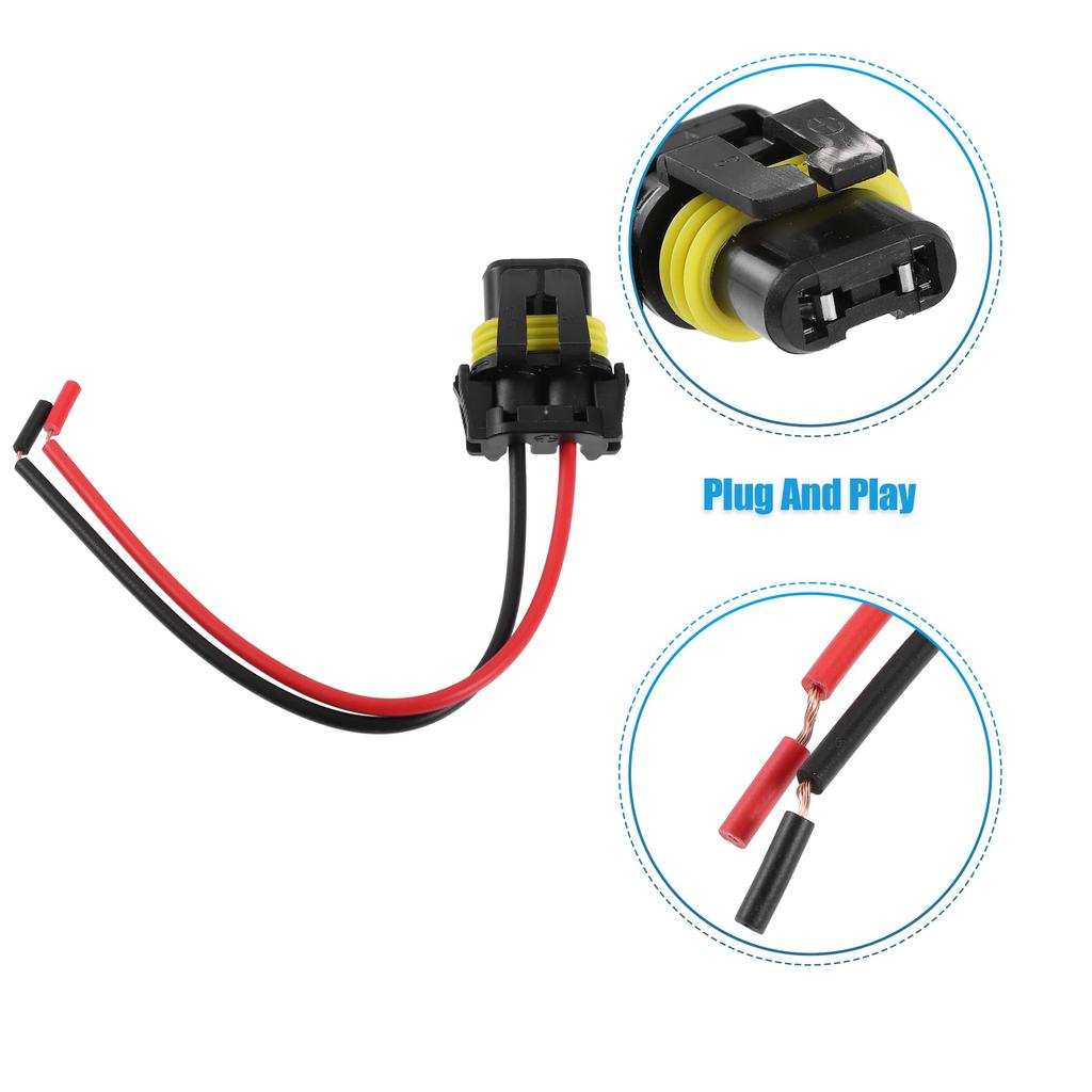 uxcell 2 шт. Адаптер цоколя автомобильной лампы, жгут проводов, штекер для фар, противотуманных фар 9005 HB3 H10 9006 HB4