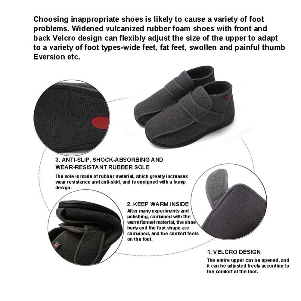 Домашняя обувь для диабетиков, коррекция стопы, утолщенная, широкая, удобная, для боли в пятке, регулируемая, легко надеваемая и снимаемая обувь для женщин и мужчин