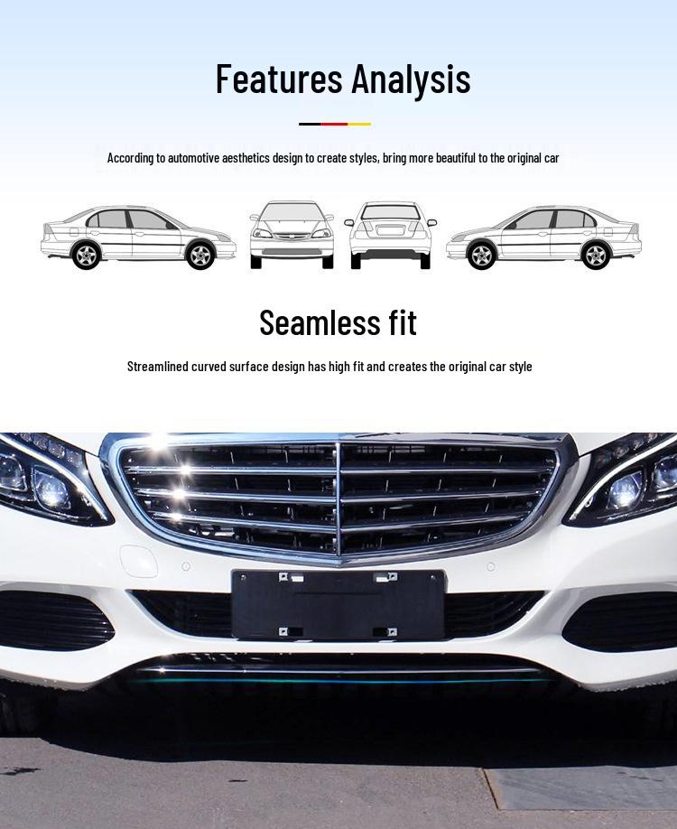 Декоративные серебристые полосы для Mercedes-Benz C-Class: Бампер C180, Дверь C200, C260 Серебристый, Стиль C300.