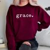 Свитшот Grace Love Heart Religious для женщин с длинным рукавом, уличная одежда, христианские толстовки с капюшоном и библейским мотивом, женский топ