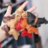 Fashion DIY Super Fierce Bulldog Key Chain Kawaii Dog Car Keychain PU Leather Bag Pendant Bag Accessories