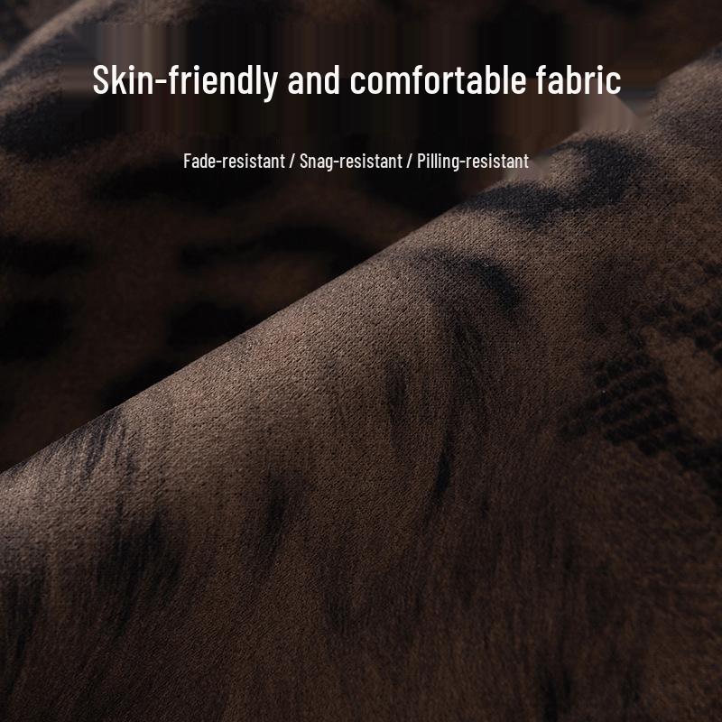 Женская замшевая юбка с леопардовым принтом и высокой талией - Осень/Зима 2025