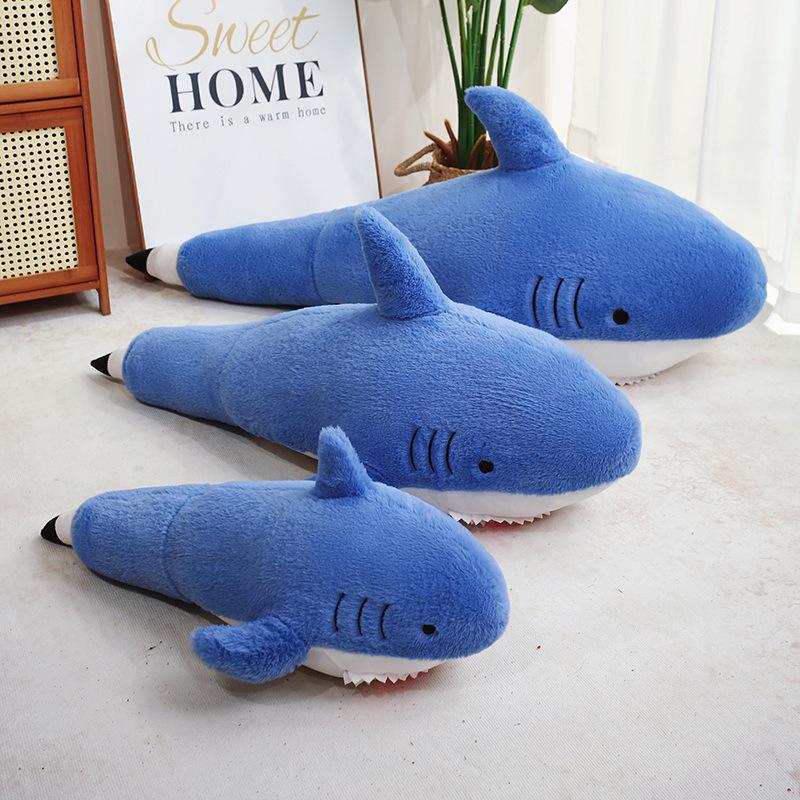 Креативная мягкая подушка-ручка в виде акулы, плюшевая игрушка, кукла, кукла-акула синего цвета, домашняя подушка, тряпичная кукла для мальчиков