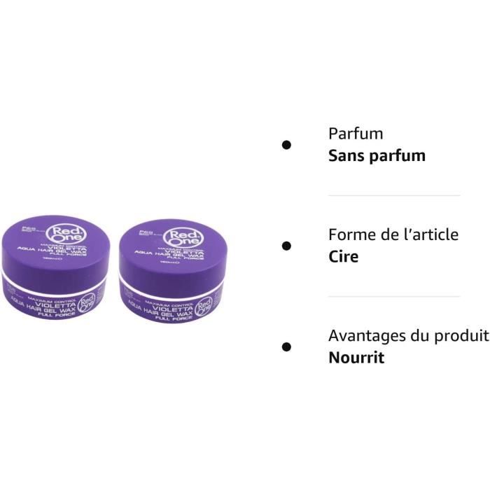 Cire coiffante - Red One Violetta - 150 ml - Lot de 2 - Sans parabène