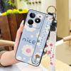 Back Cover Anti-knock Phone Case For Realme C53/Narzo N53 Wrist Strap Phone Holder Dirt-resistant Waterproof Ring Flower