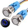 2PCS 16MM Latching Push Button Switch 12V-24V 1NO 1NC Waterproof IP66 Self-Locking On/Off Metal Button for 5/8 Mounting Hole