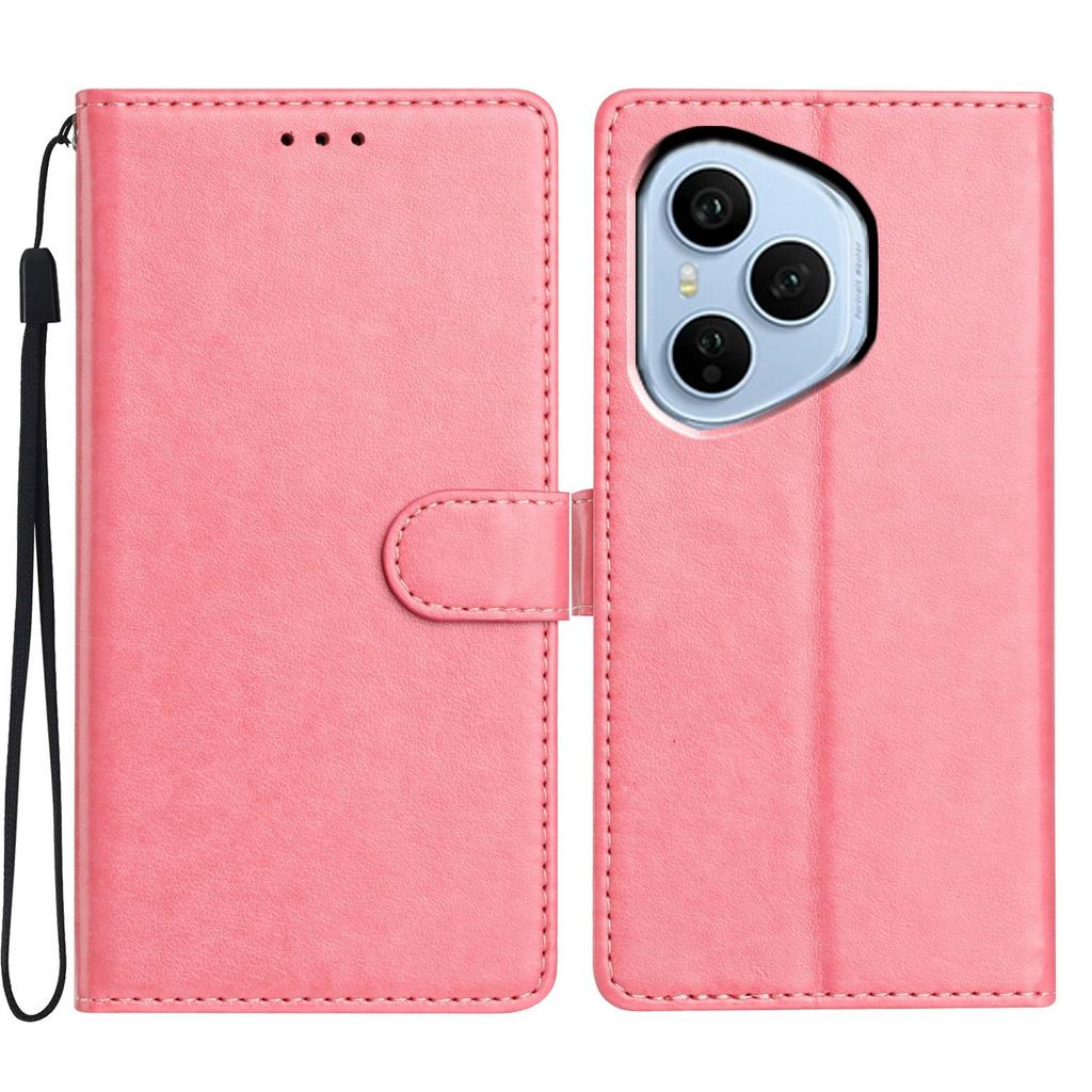 Для Honor 400 Pro 5G (Глобальный) Кожаный чехол-кошелек-подставка для телефона с удобным ремешком