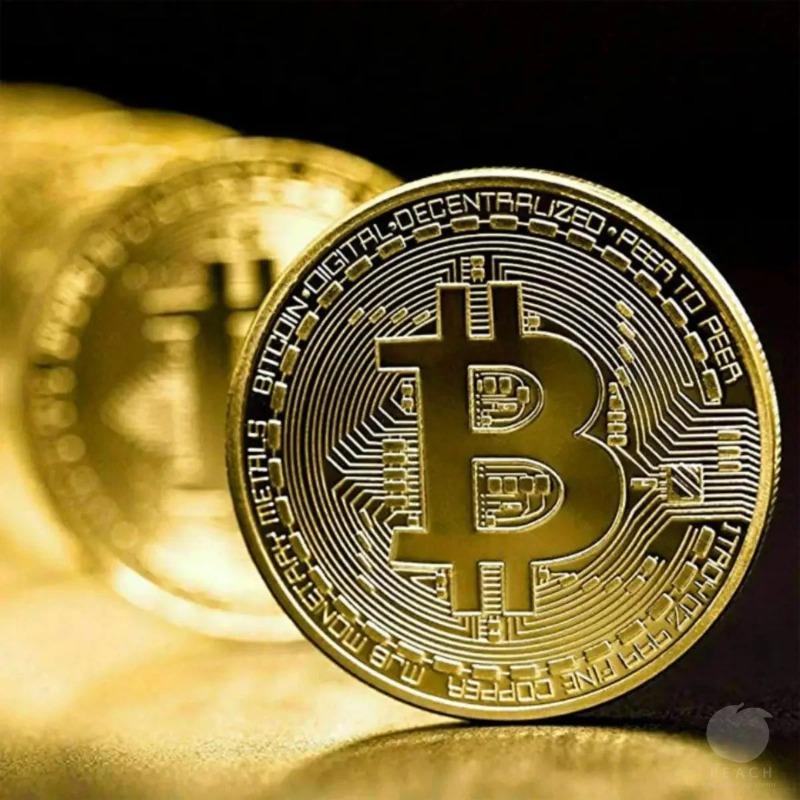 Casascius Bit BTC Подарочная монета - Металлическая с золотым покрытием, Имитация антиквариата, Физический Биткоин, Памятный Коллекционный Арт