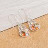 Orange Copper Turquoise Gemstone 925 Sterling Silver Jewelry Drop Earrings 1.64" CE-1-40