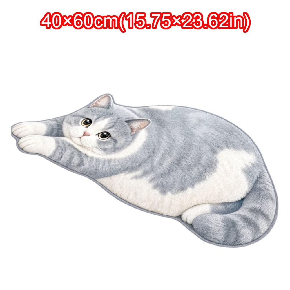 Decorative Rug Cat Shaped Rug Cat Pattern Cat Floor Mat Cute Animal Door Mat Living Room Decor