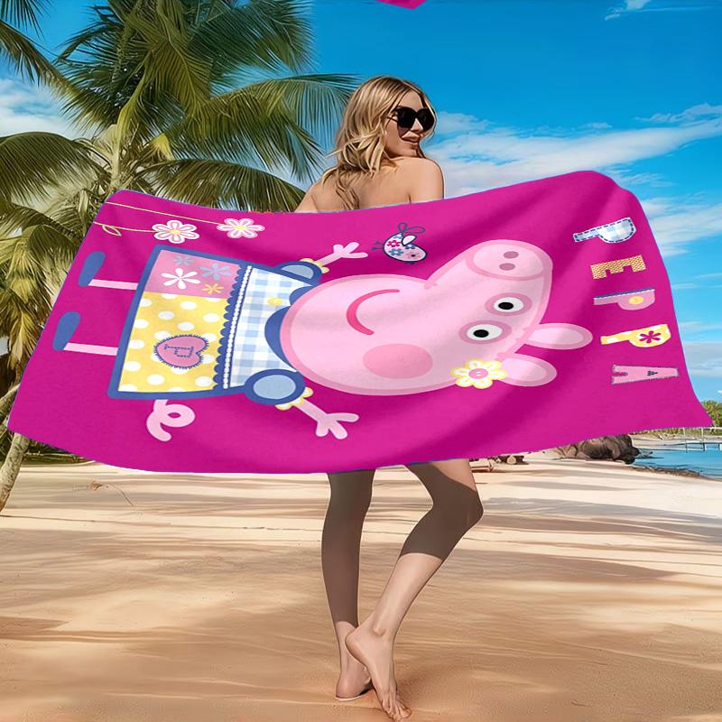 Princess Peppa Beach Towel, Quick-drying, Easy to Care for, Suitable for Both Fitness and Beach Vacations,Sports Essential