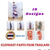 Elephant Pants Shorts Shirt Set Round Neck Crop Top Short Sleeve Adjustable Elastic Waistband Strap Women Print Thailand Casual Bohemian Retro Vintage