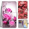 Модный расписной узорный чехол-книжка с ремешком для iPhone Samsung Huawei Honor Xiaomi Redmi OPPO Realme Moto Asus