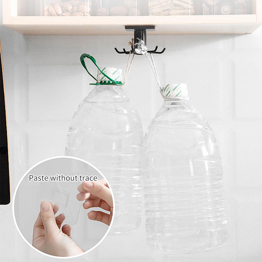 1 шт. вращающиеся на 360 градусов кухонные крючки самоклеящиеся 6 крючков домашний настенный дверной крючок для сумки завязки для одежды вешалка для сумок подвесная стойка WBL