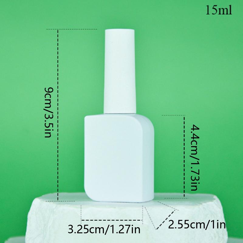 8/10/12/15Ml Empty Glass Nail Gel Bottle Matt White Filling Nail Polish Glue Sealing Basic Oils Light-Resistant Good Storage