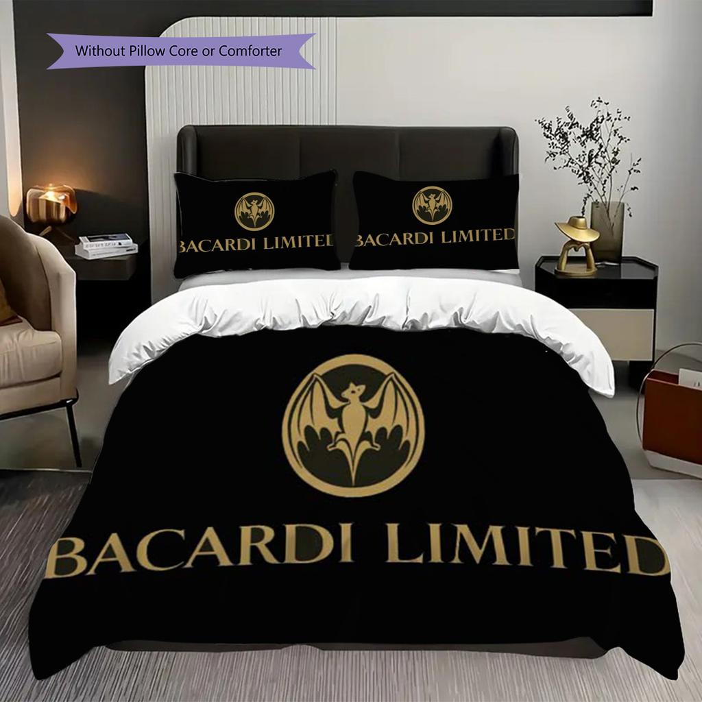 Bat Symbol Background Bedding (1 * duvet cover + 2 * pillowcase, without core) 2D Flat Duvet cover and pillowcase Soft and comfortable Bedding set