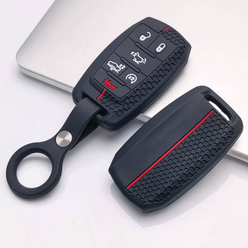 Силиконовый чехол для брелока с кольцом для Dodge Durango Challenger Charger Chrysler 300 для Jeep Grand Cherokee Grand Wagoneer Защитный чехол Подходит для 6