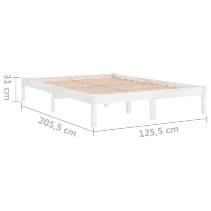 VidaXL Cadre de lit Blanc Bois de pin massif 120x200 cm