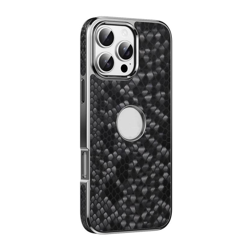 Premium Genuine Leather IPhone Case With Magnetic Snap Dragon Scale Texture 14 To 17 Pro Max