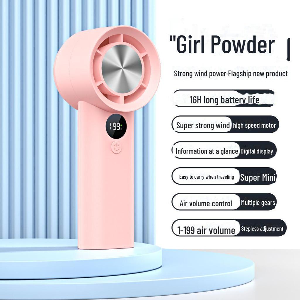 2025 USB-перезаряжаемый портативный 100-скоростной безлистный мини-турбовентилятор