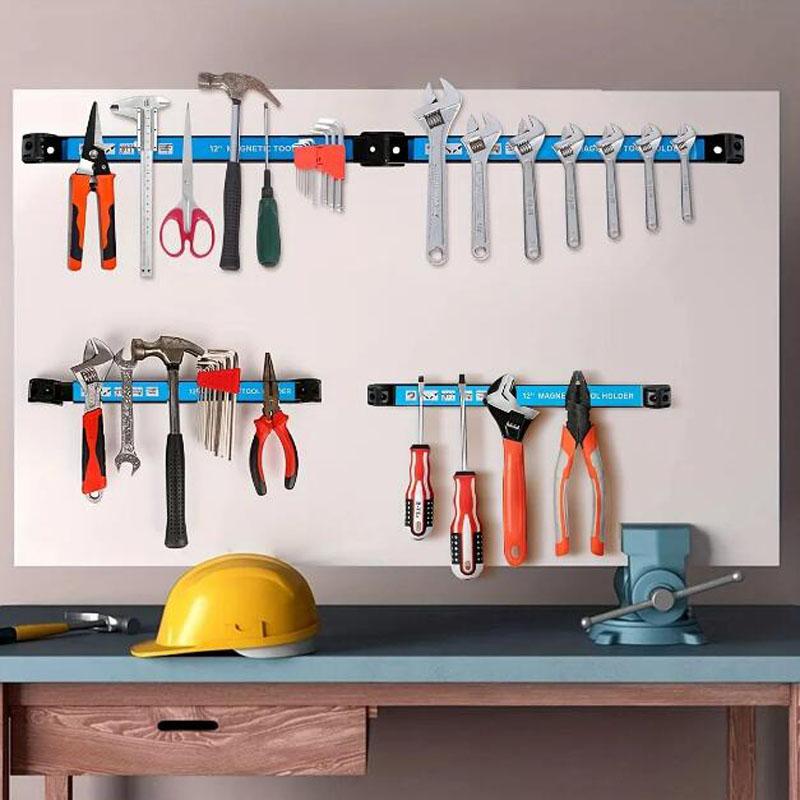 8,12,18,24inch Space Saving Metal Organizer Rack Strong Magnet Tool Magnetic Tool Holder Heavy Duty Tool Bar