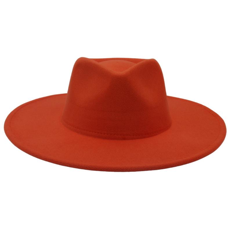 Женское пальто с цилиндром с широкими полями и шляпой, фетровая шляпа, однотонная кашемировая джазовая шляпа